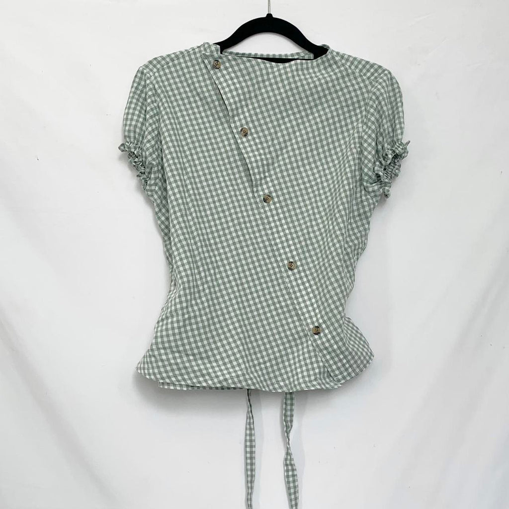 Gingham asymmetric shirt