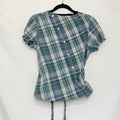 Plaid asymmetric shirt