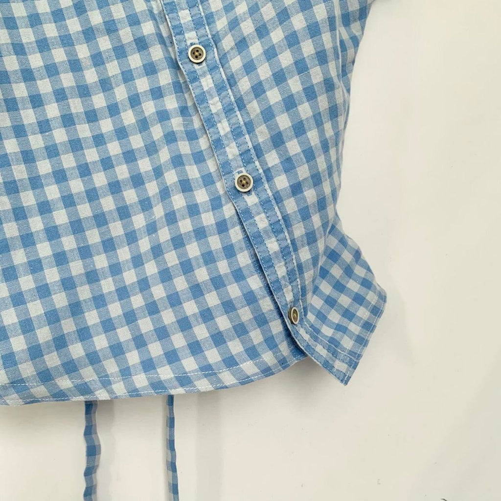 Plaid asymmetric shirt