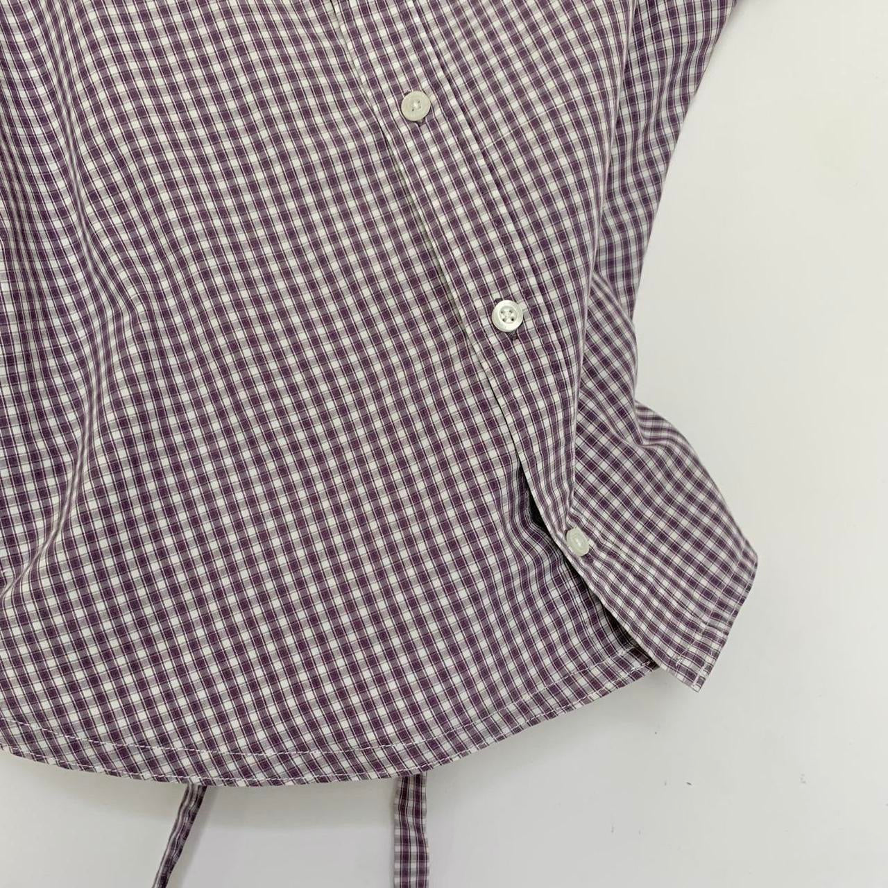 Plaid asymmetric shirt