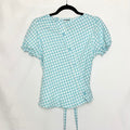 Plaid asymmetric shirt