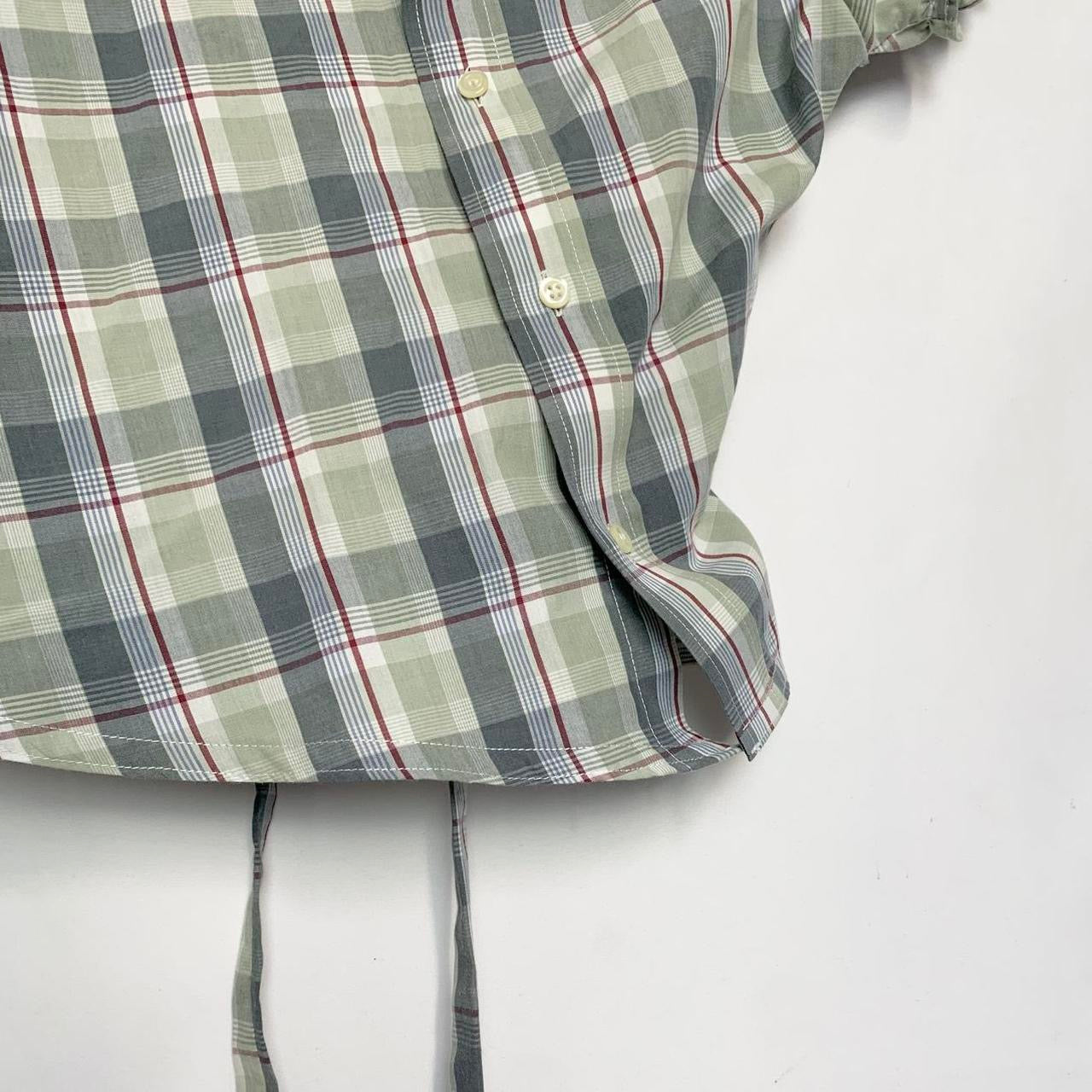 Plaid asymmetric shirt