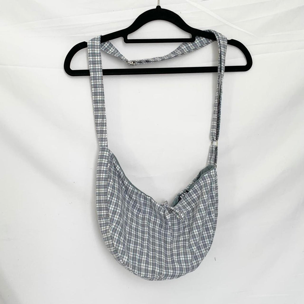 Plaid Crescent Bag