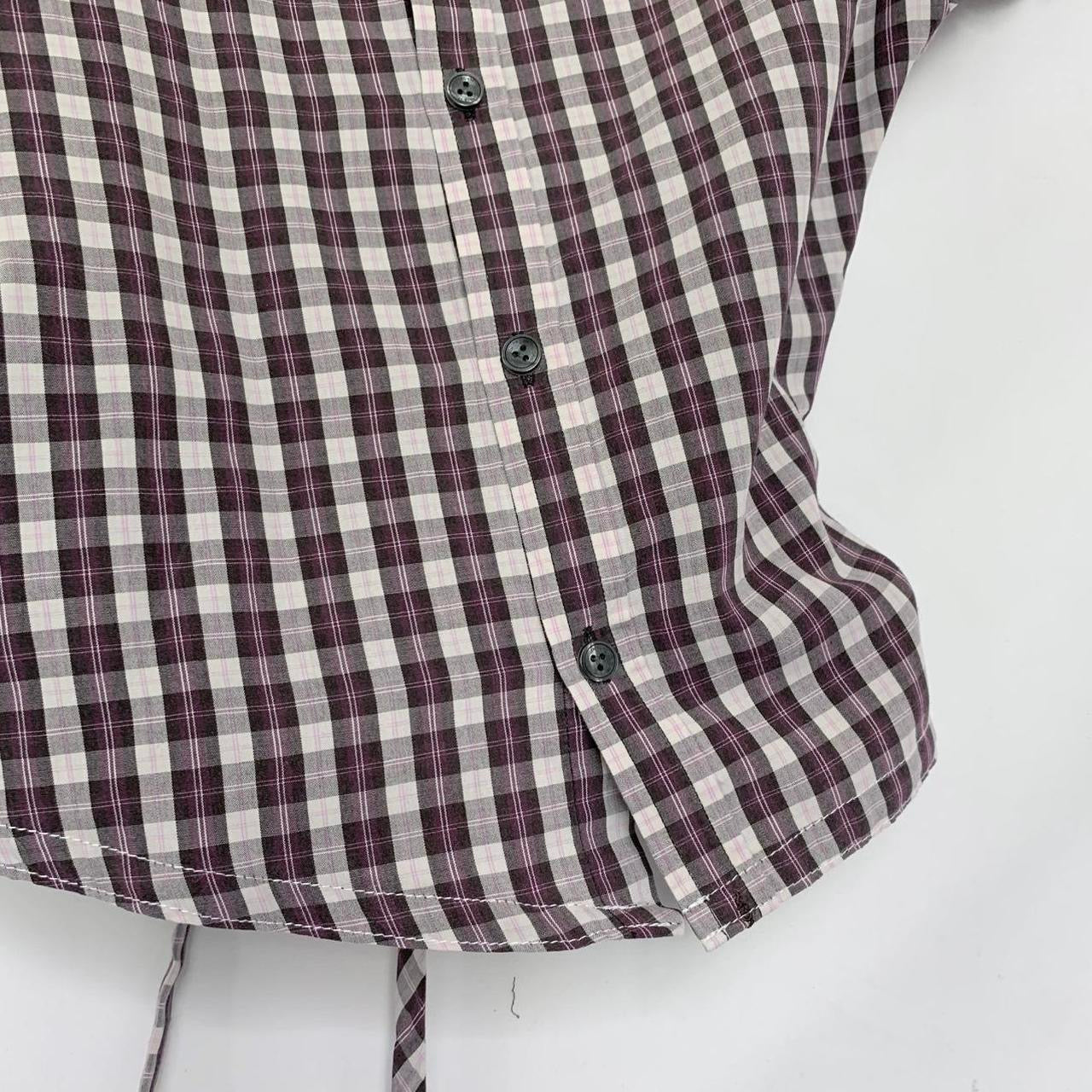 Plaid asymmetric shirt