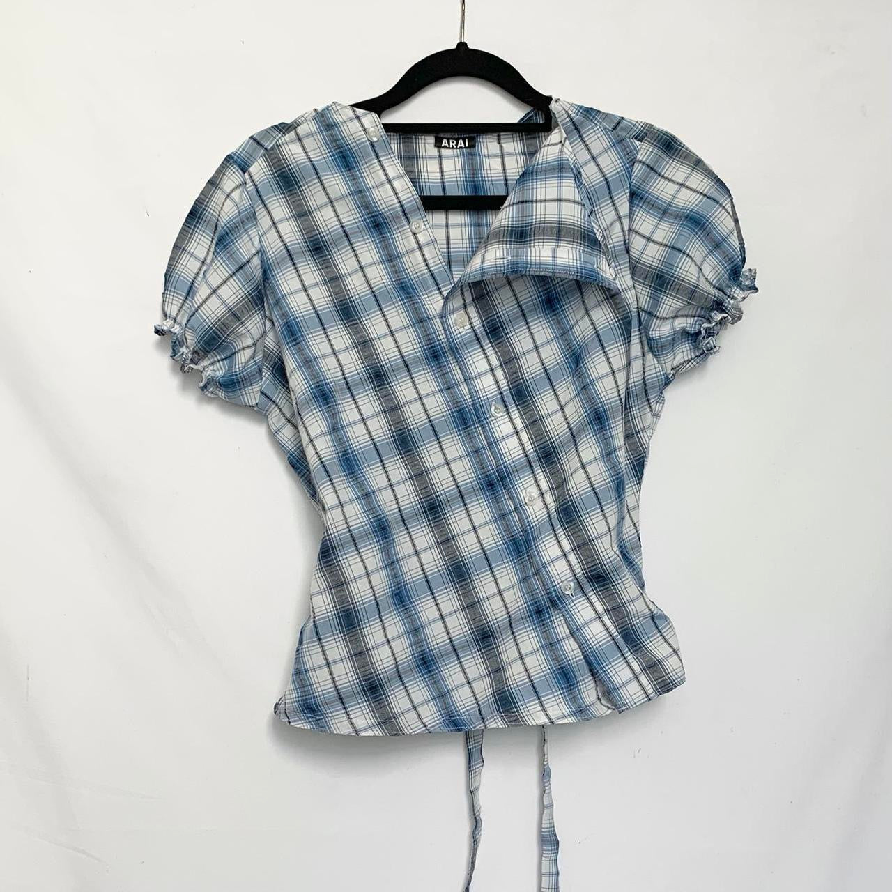 Plaid Asymmetric Shirt