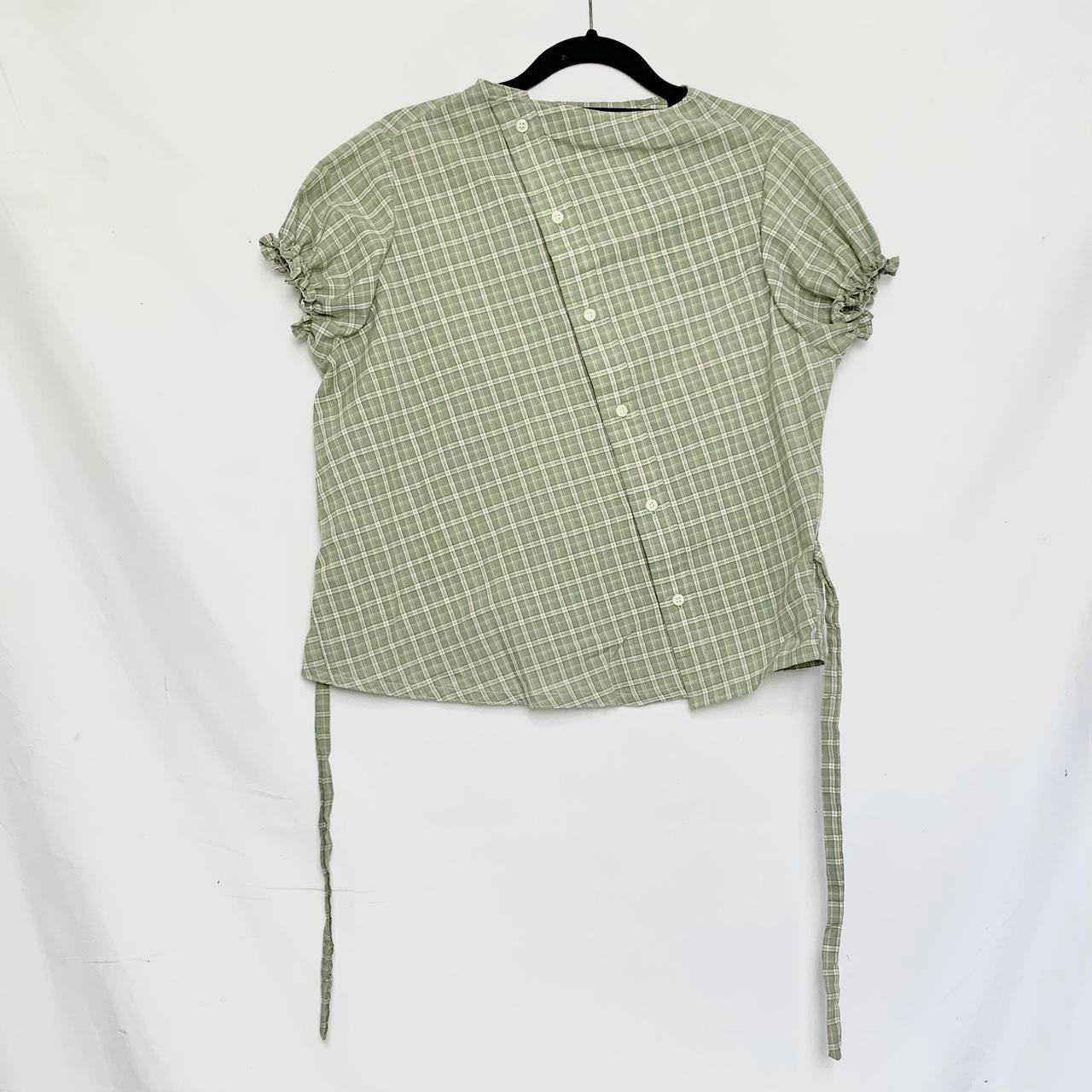 Plaid asymmetric shirt