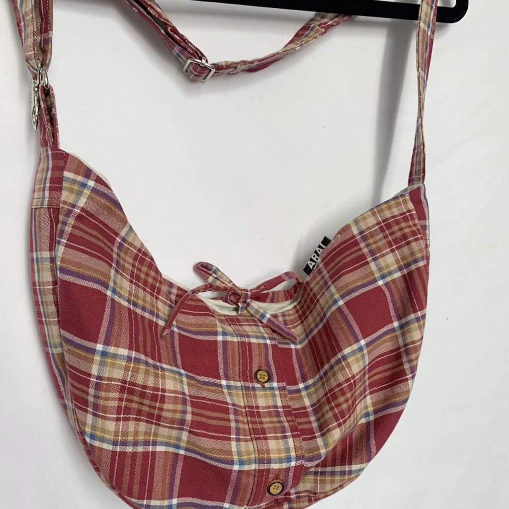 Plaid Crescent Bag