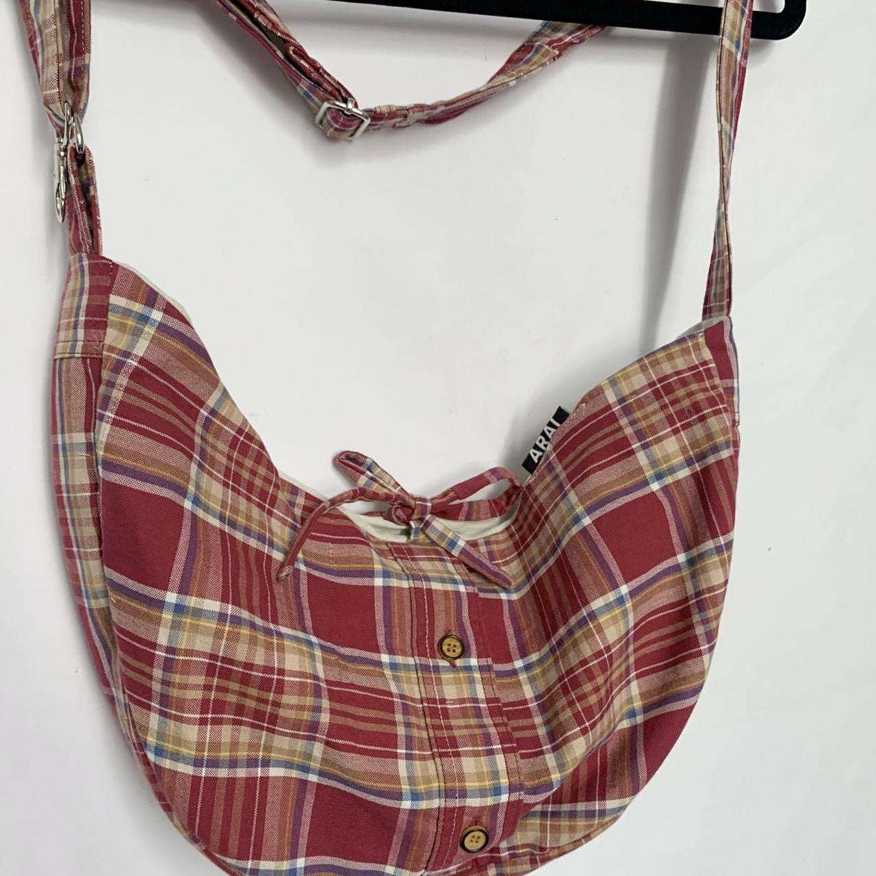 Plaid Crescent Bag