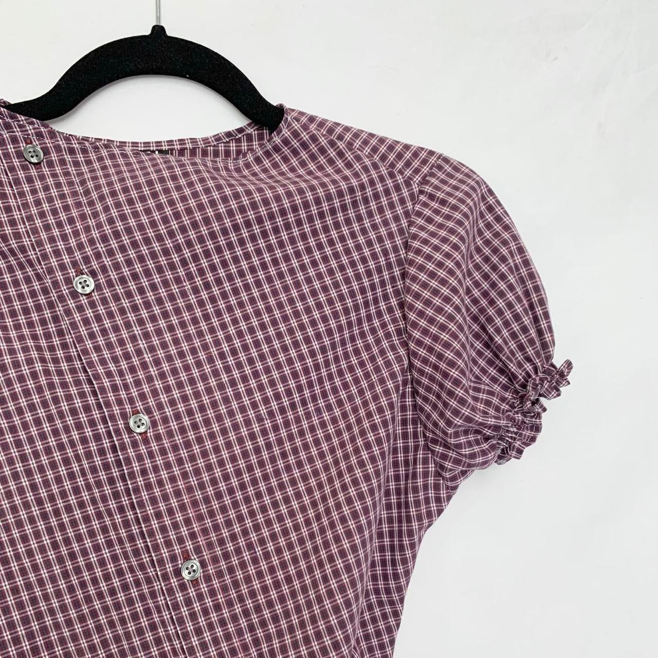 Plaid asymmetric shirt
