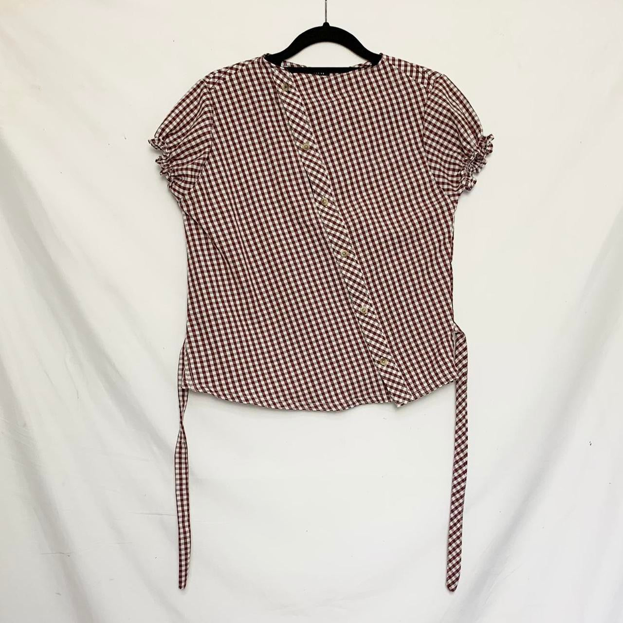 Plaid asymmetric shirt