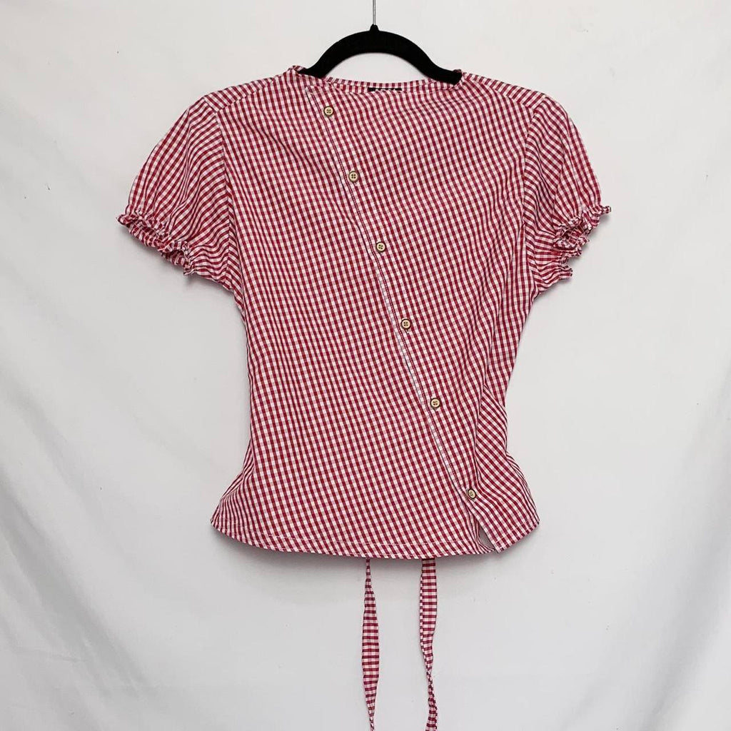 Plaid asymmetric shirt