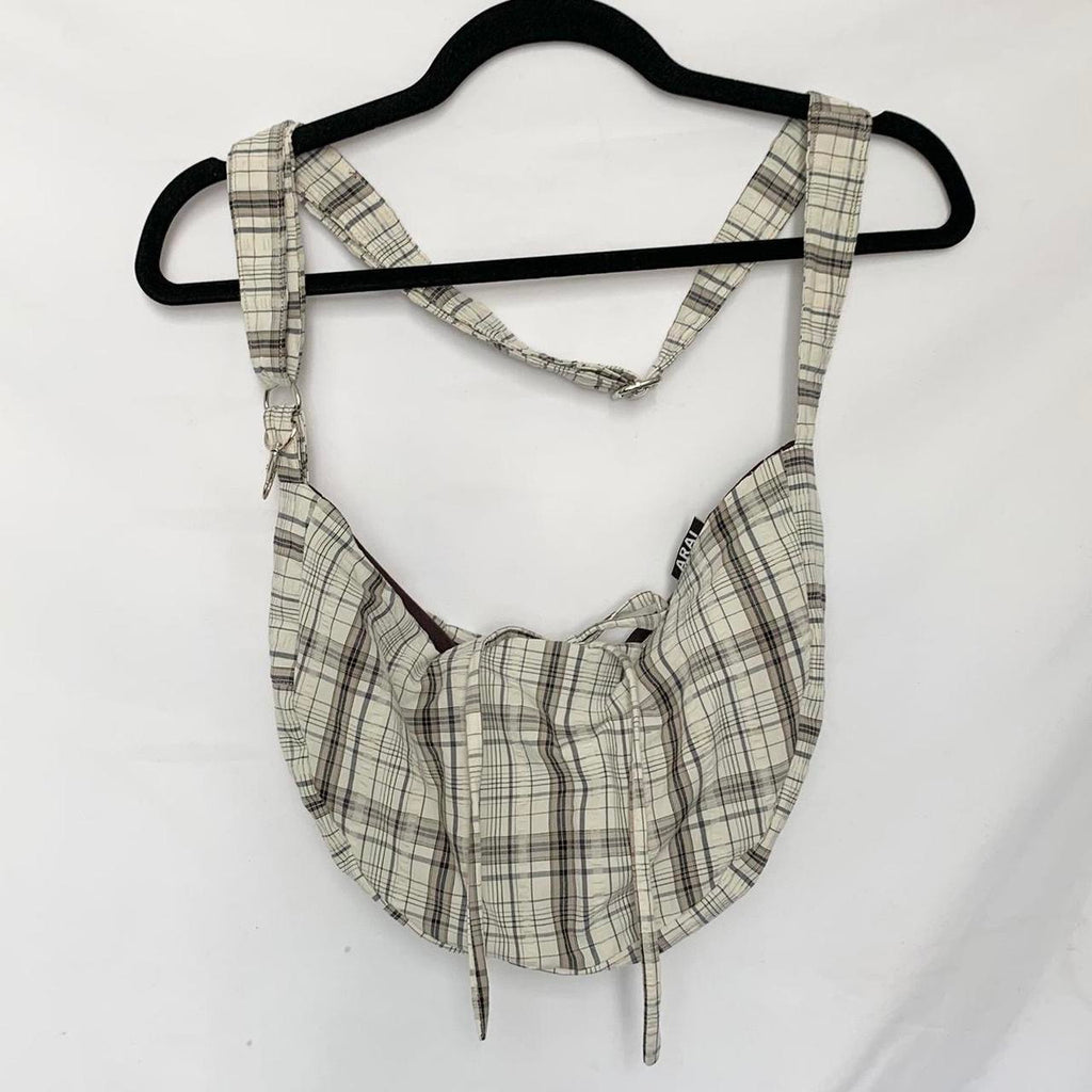 Plaid Crescent Bag