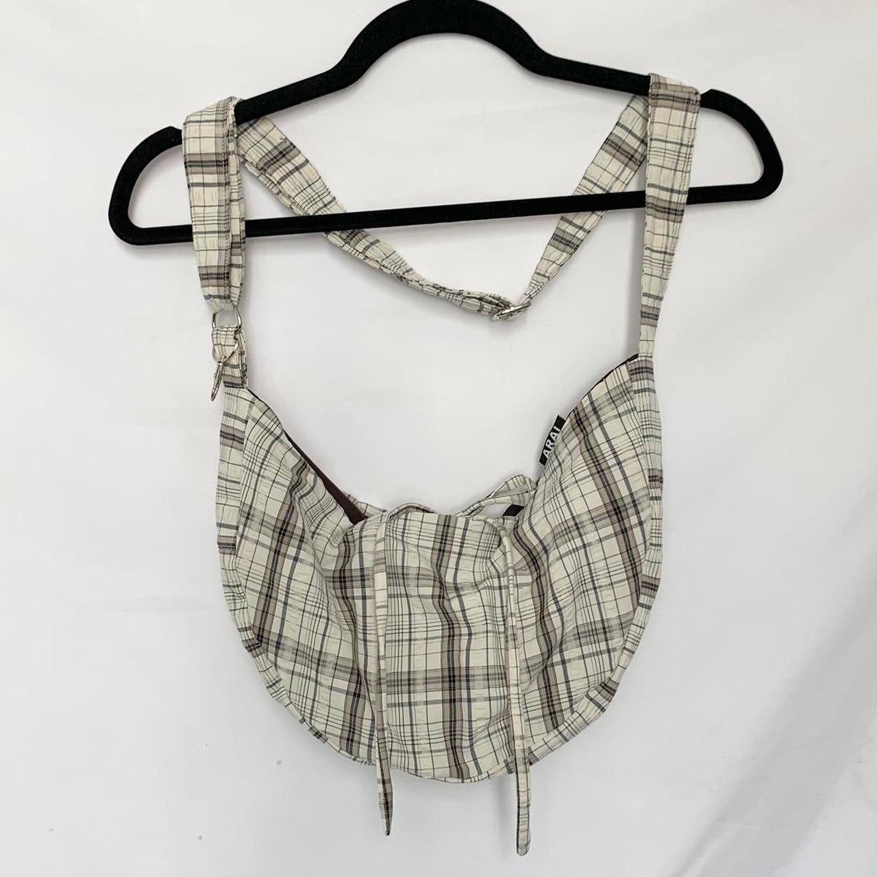 Plaid Crescent Bag