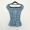 Plaid milkmaid top