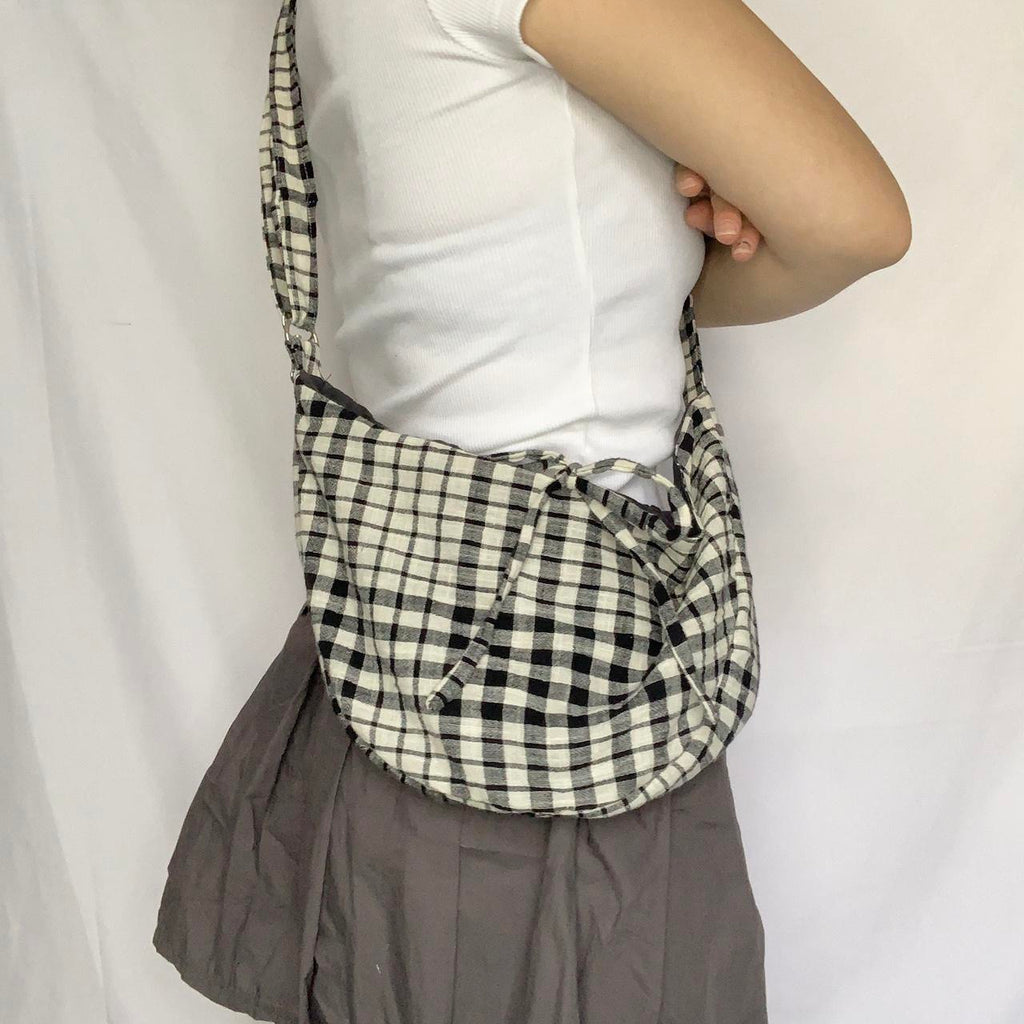 Checkered Crescent Bag
