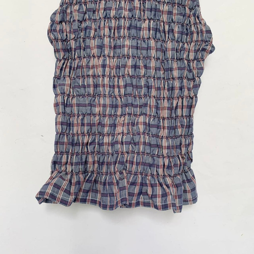 Plaid Ruched Tank Top