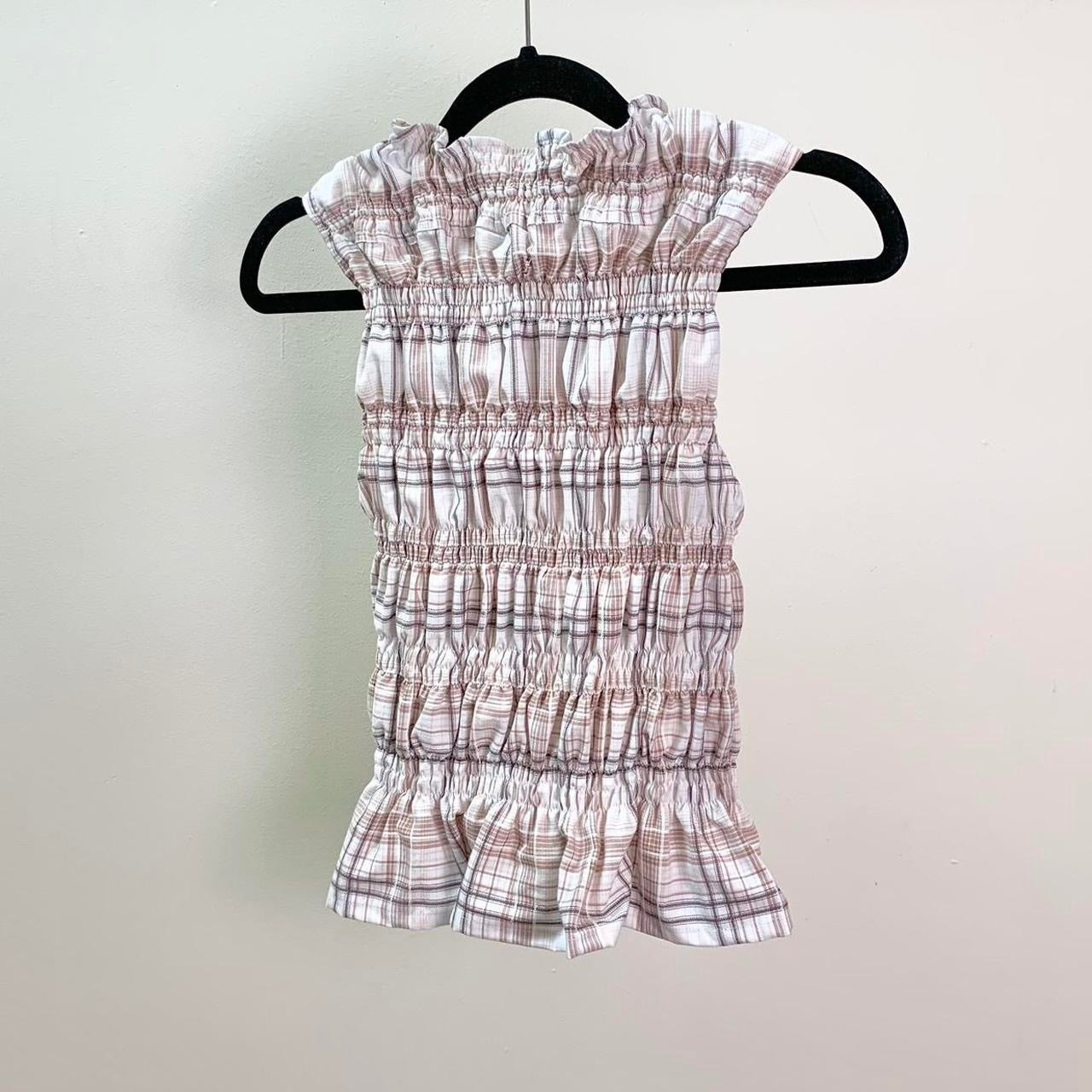 Plaid Ruched Tank Top