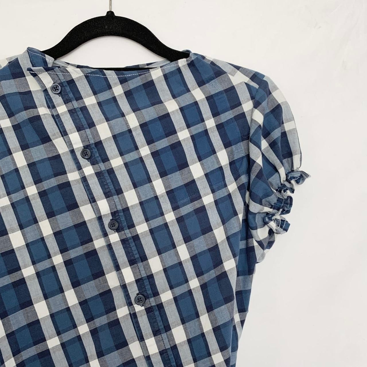 Plaid asymmetric shirt