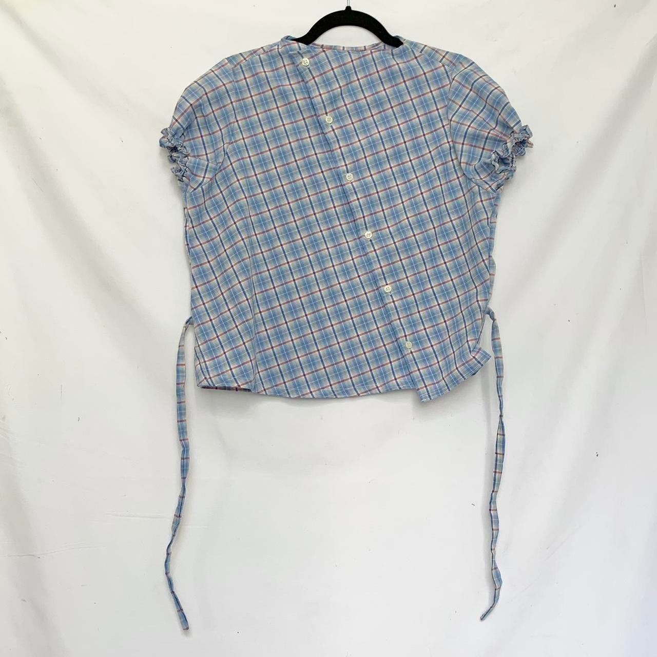 Plaid asymmetric shirt