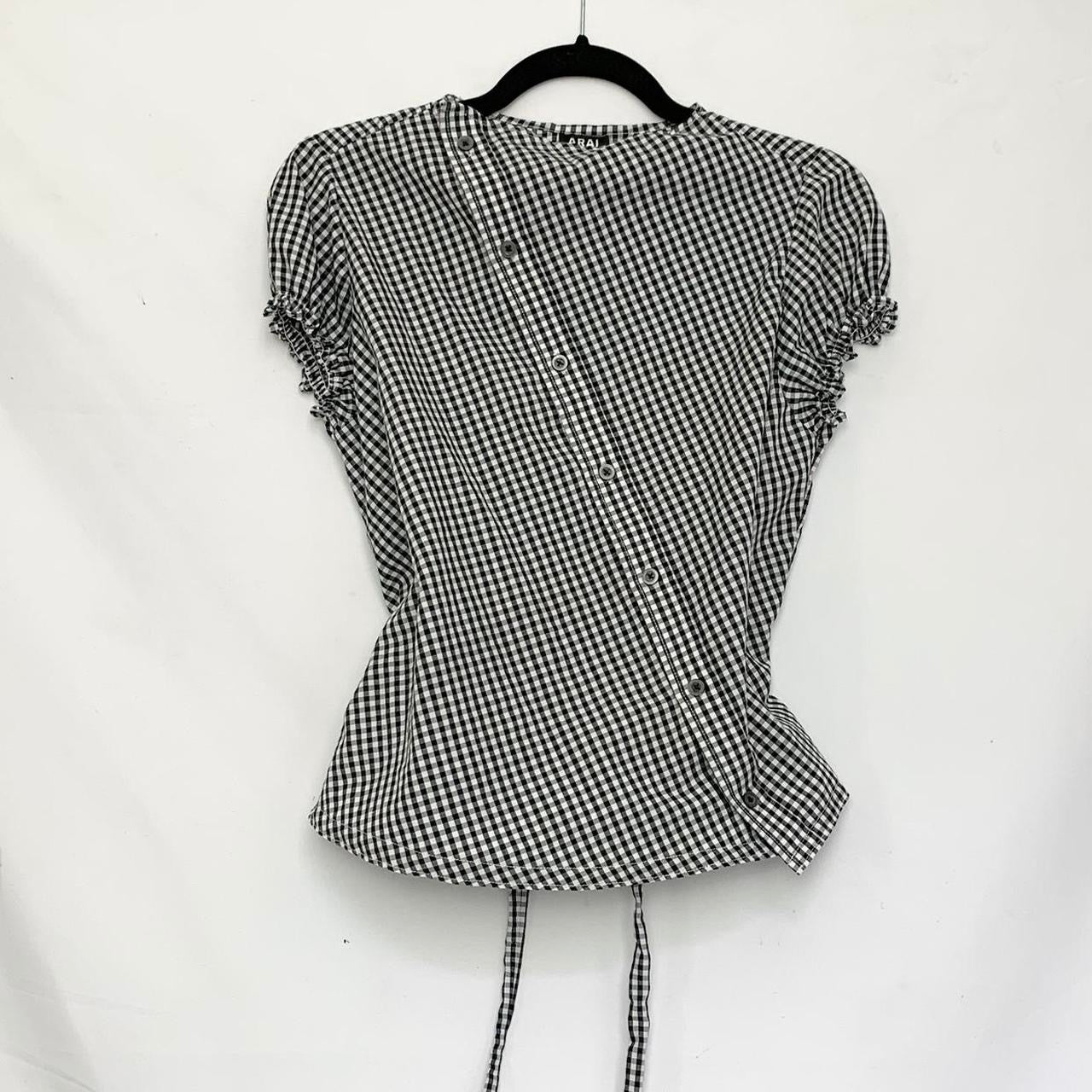 Plaid asymmetric shirt