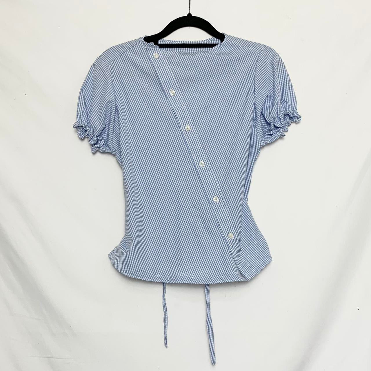 Plaid asymmetric shirt