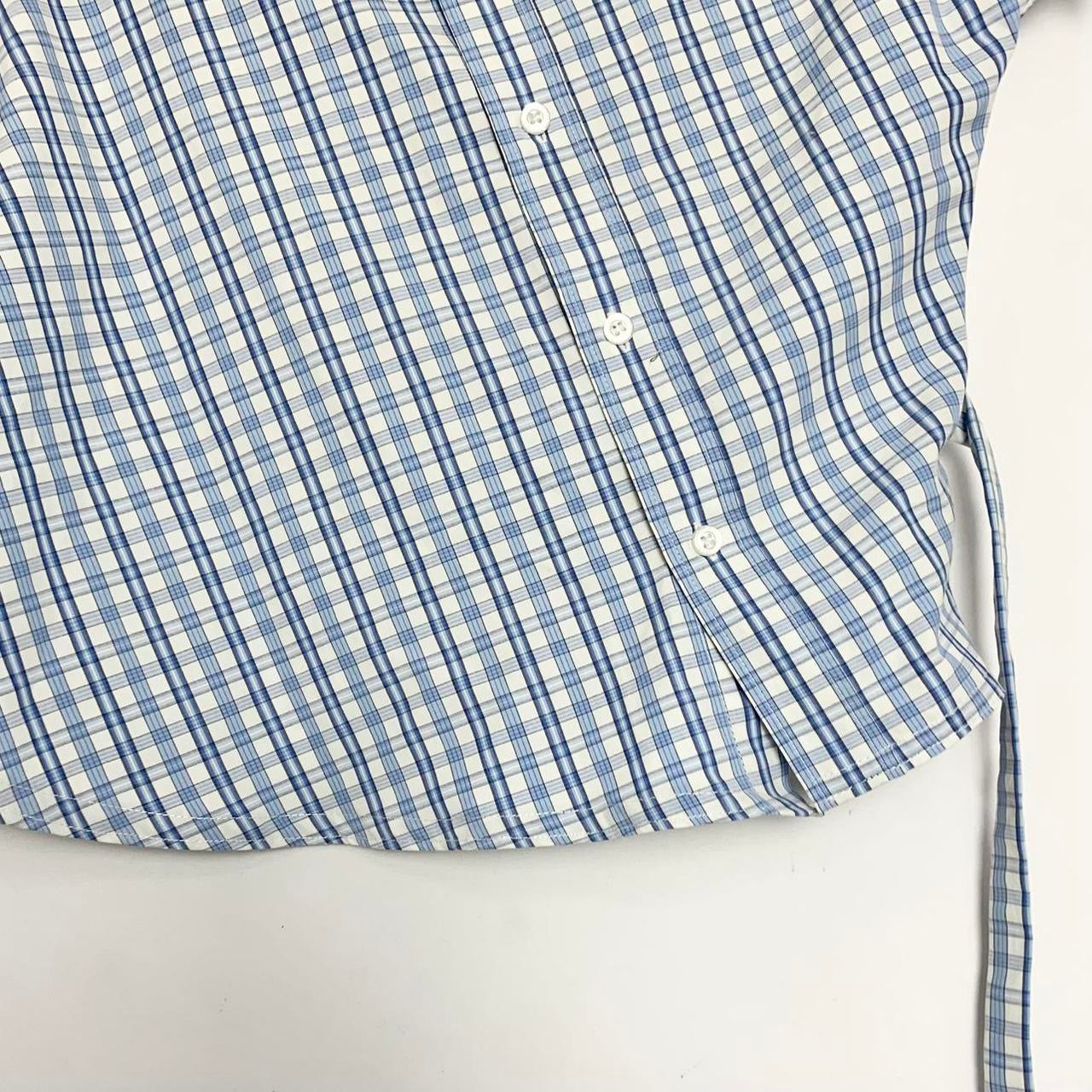 Plaid asymmetric shirt