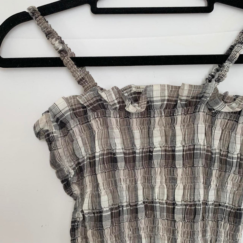 Plaid Ruched Cami Top