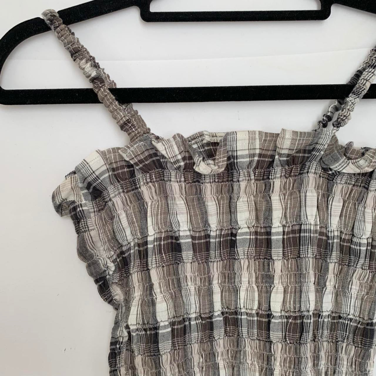 Plaid Ruched Cami Top