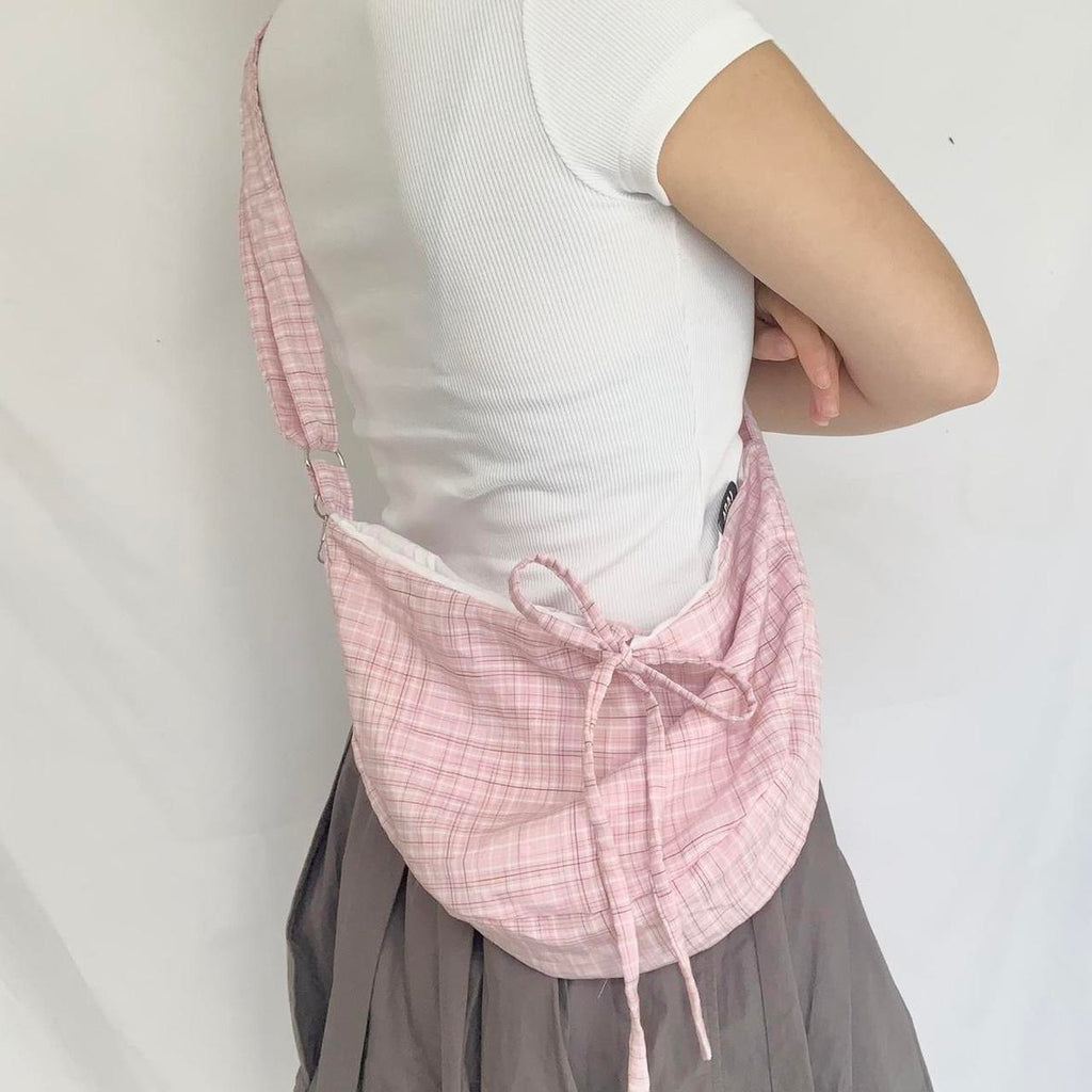 Checkered Crescent Bag