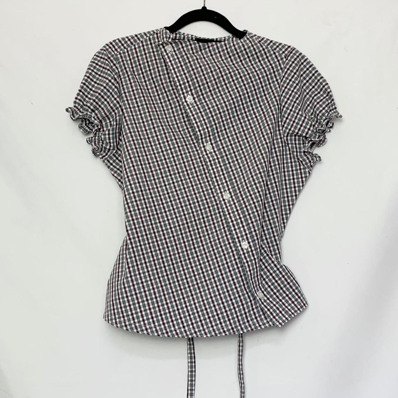 Plaid asymmetric shirt