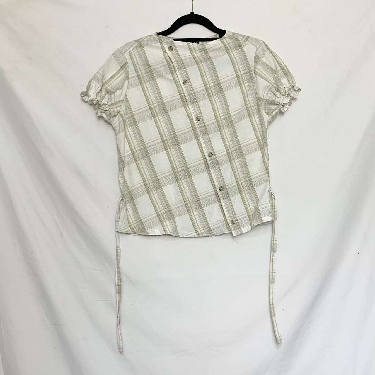 Plaid asymmetric shirt