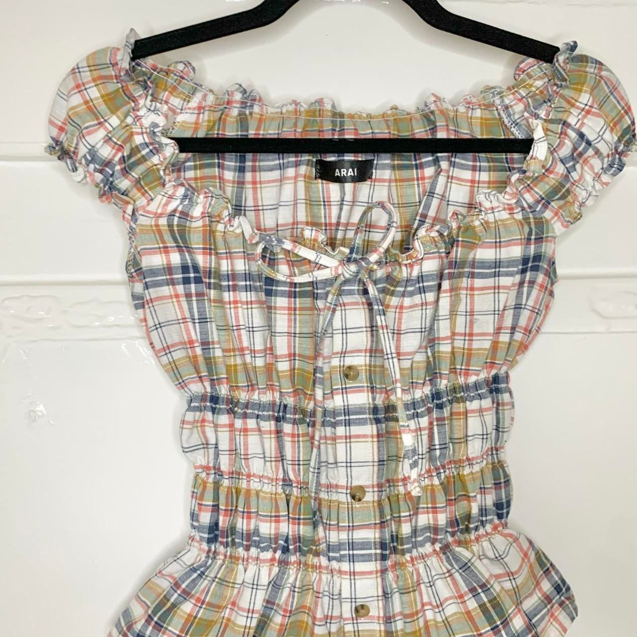 Plaid Milkmaid Top