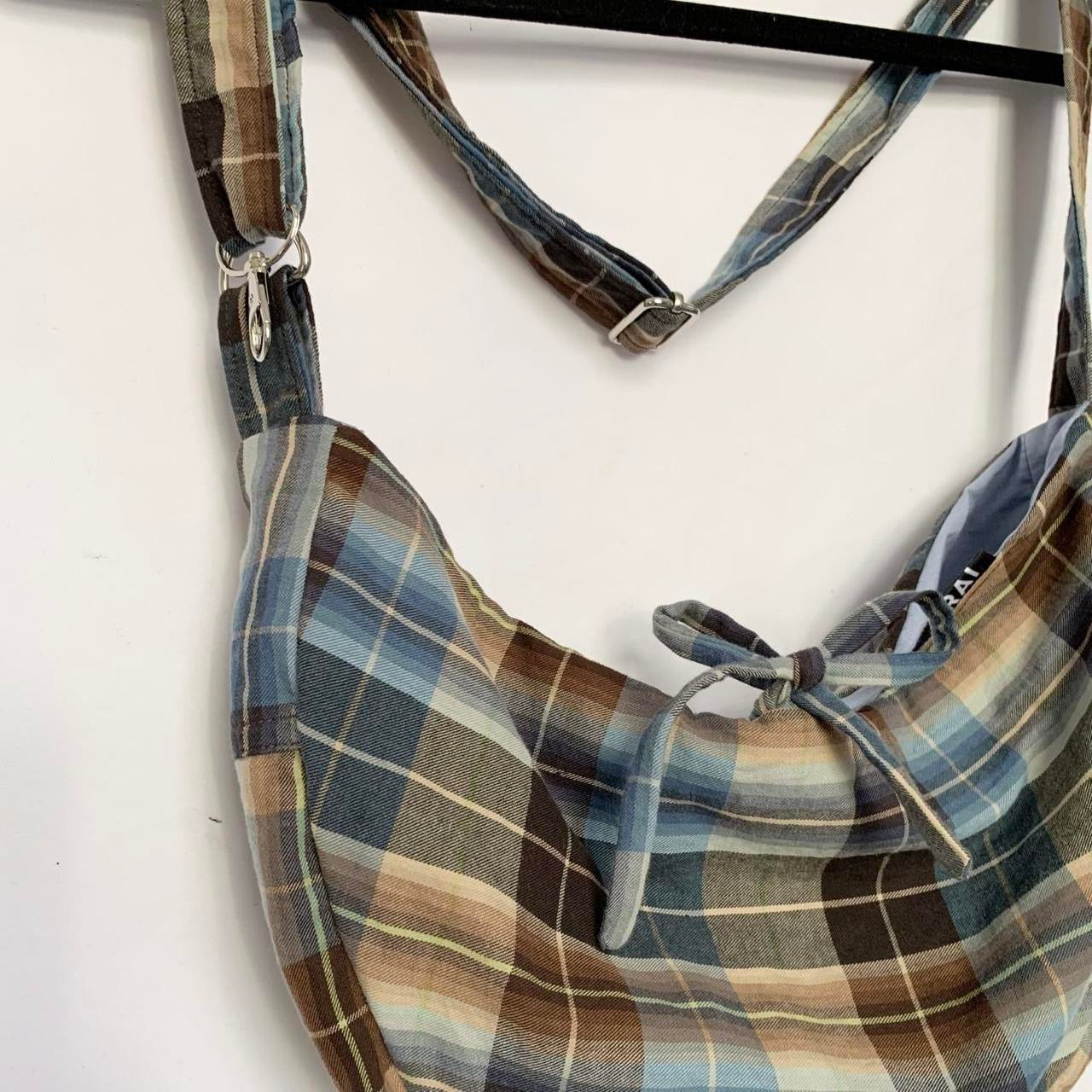 Plaid Crescent Bag