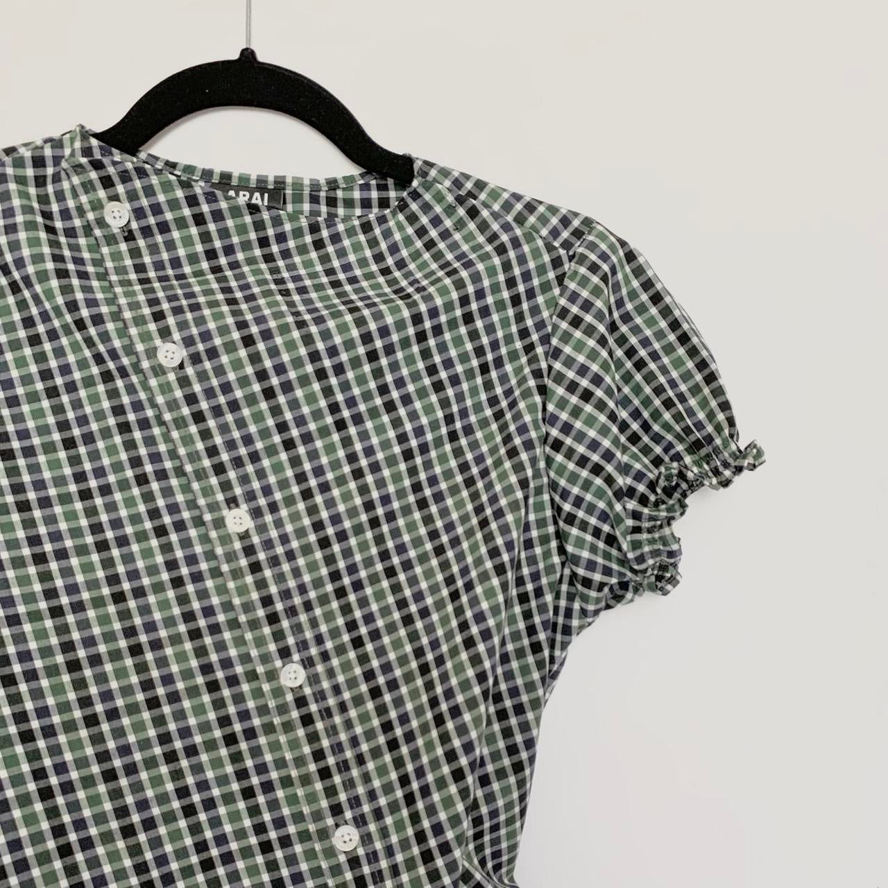 Plaid asymmetric shirt