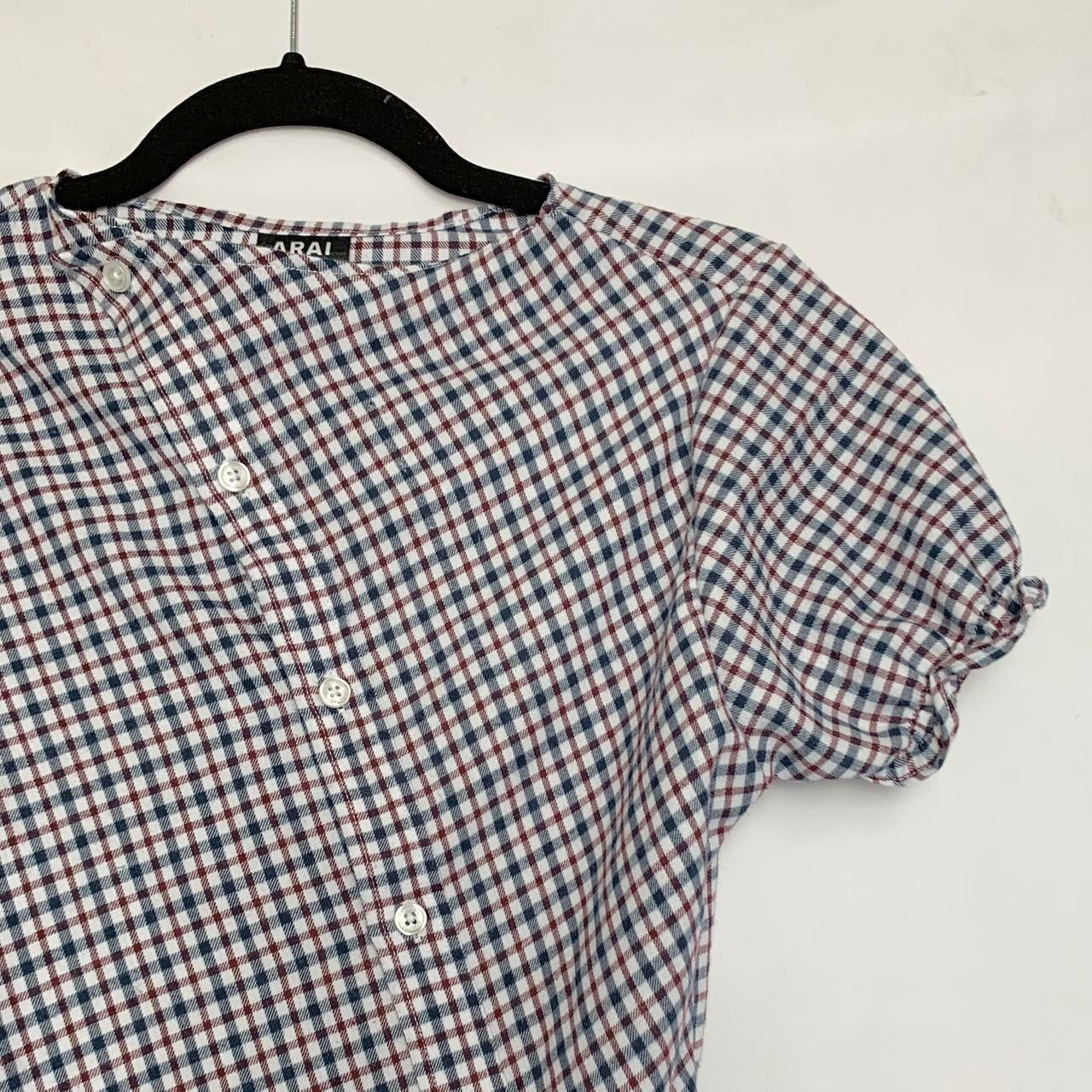 Plaid asymmetric shirt