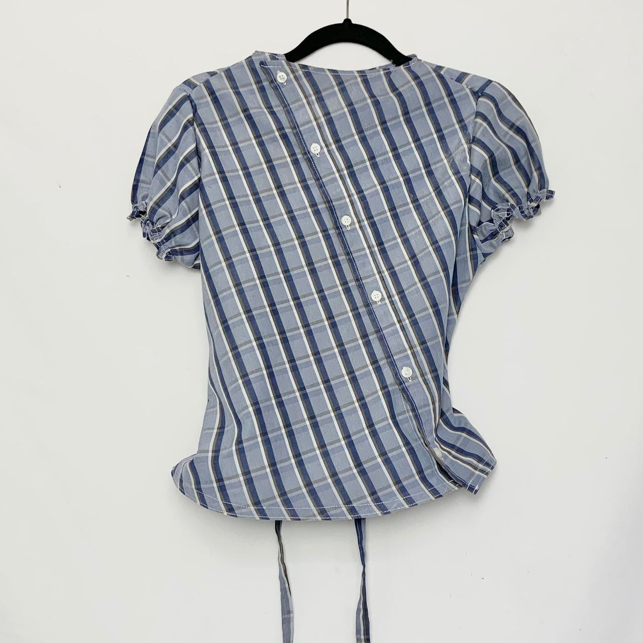 Plaid asymmetric shirt