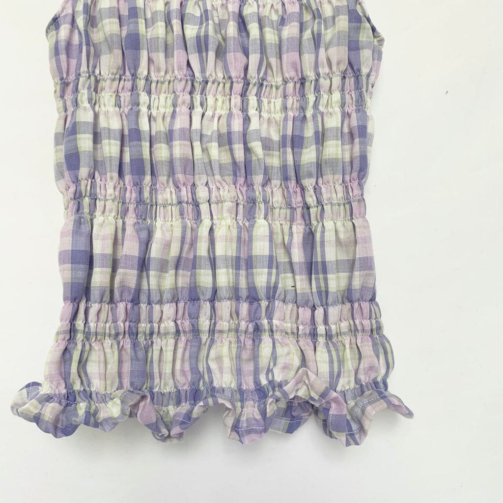 Plaid Ruched Tank Top