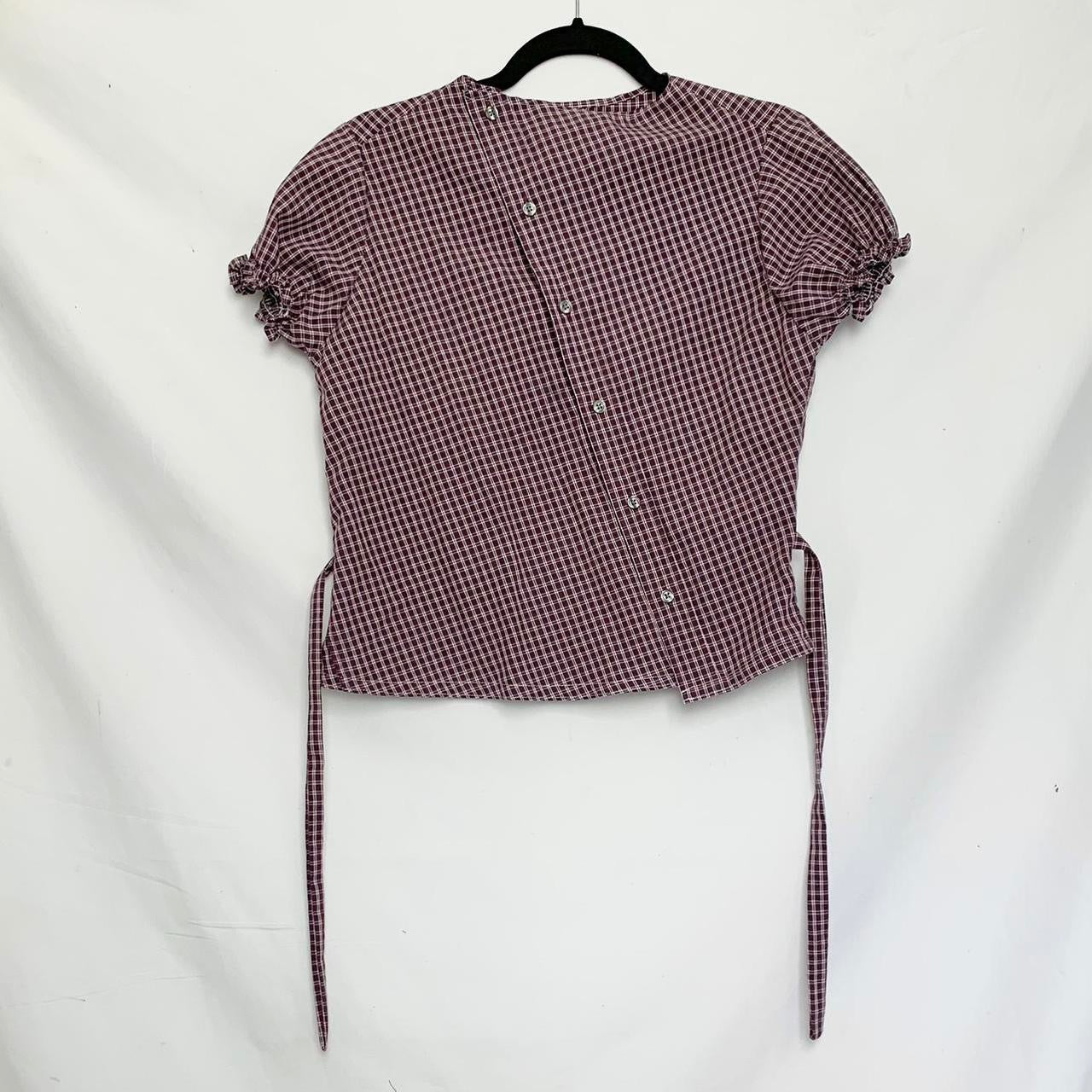 Plaid asymmetric shirt