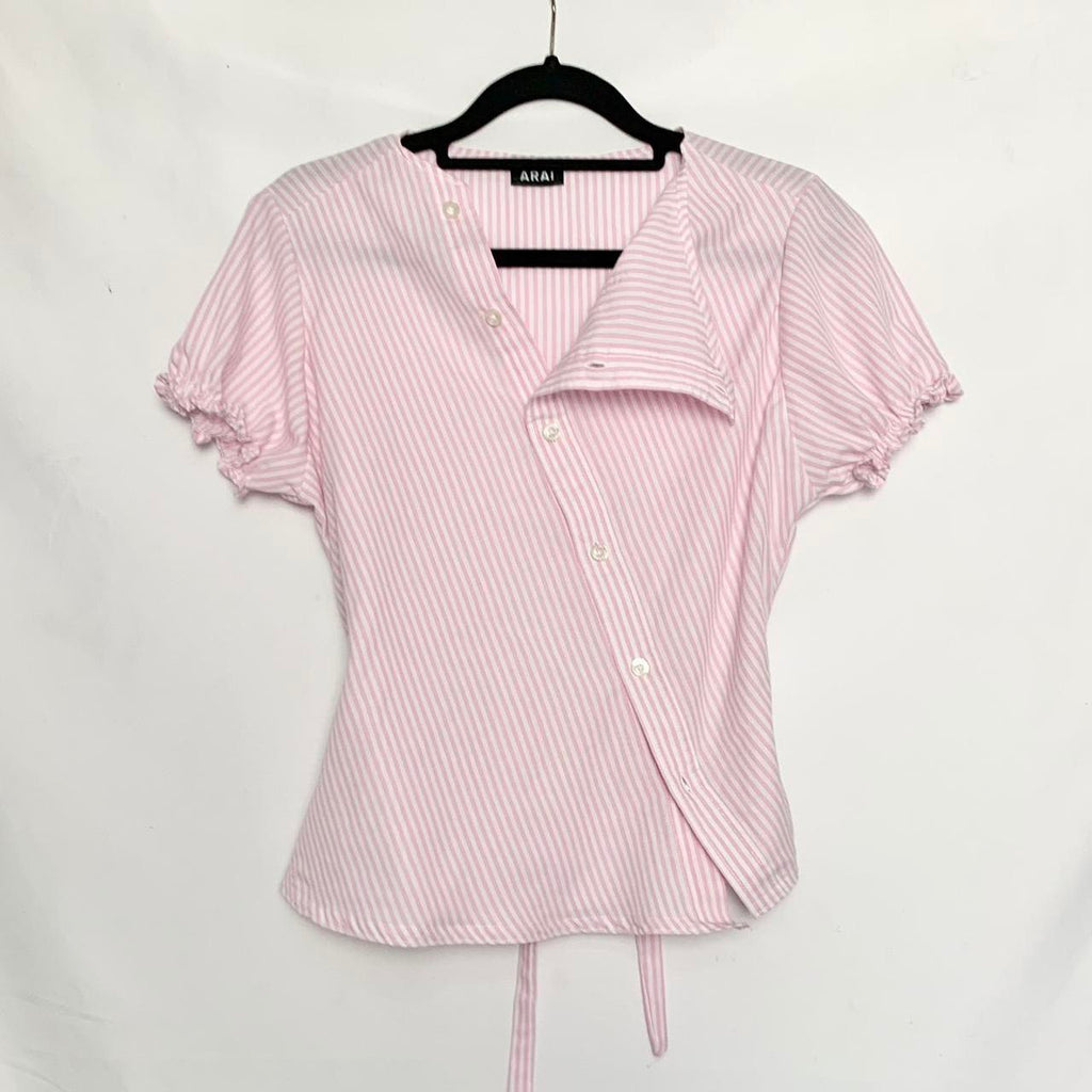 Striped asymmetric shirt