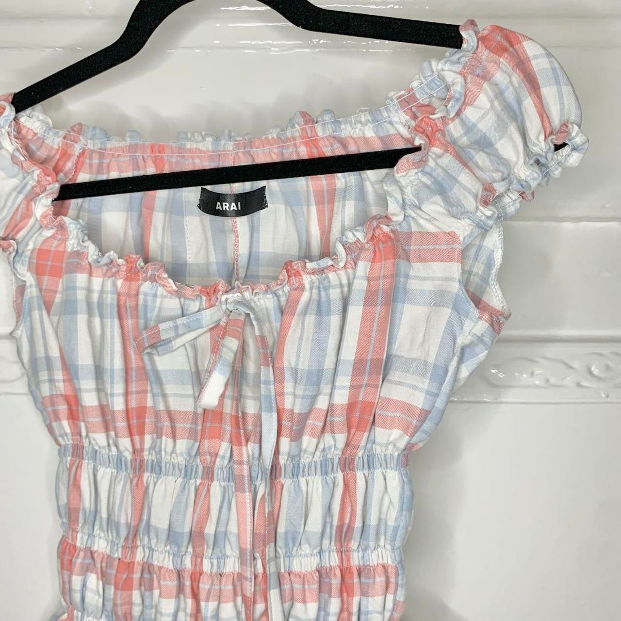 Checkered Milkmaid Top