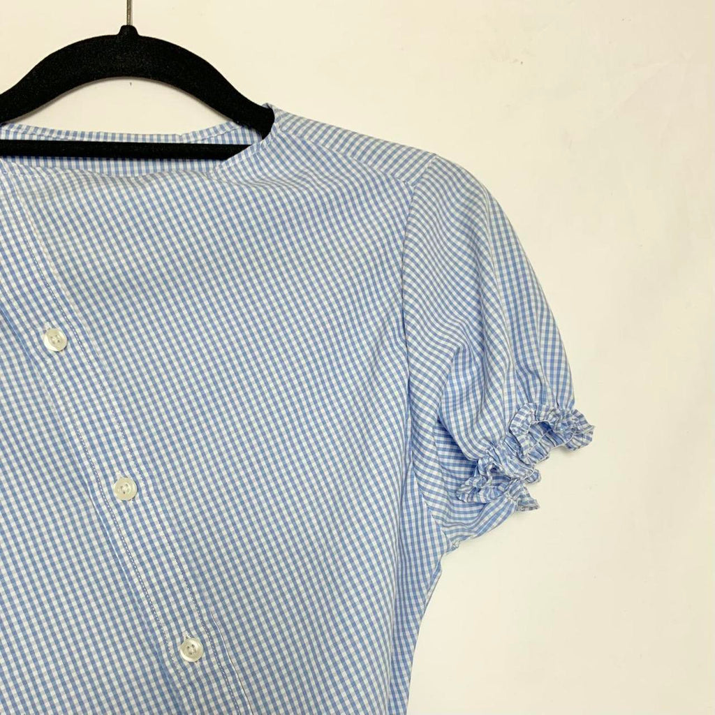 Plaid asymmetric shirt