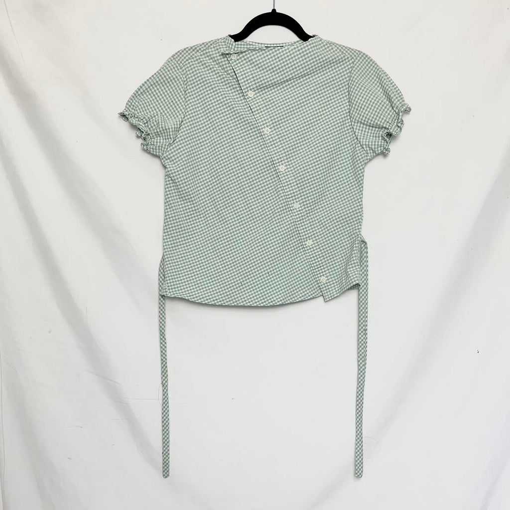 Plaid asymmetric shirt