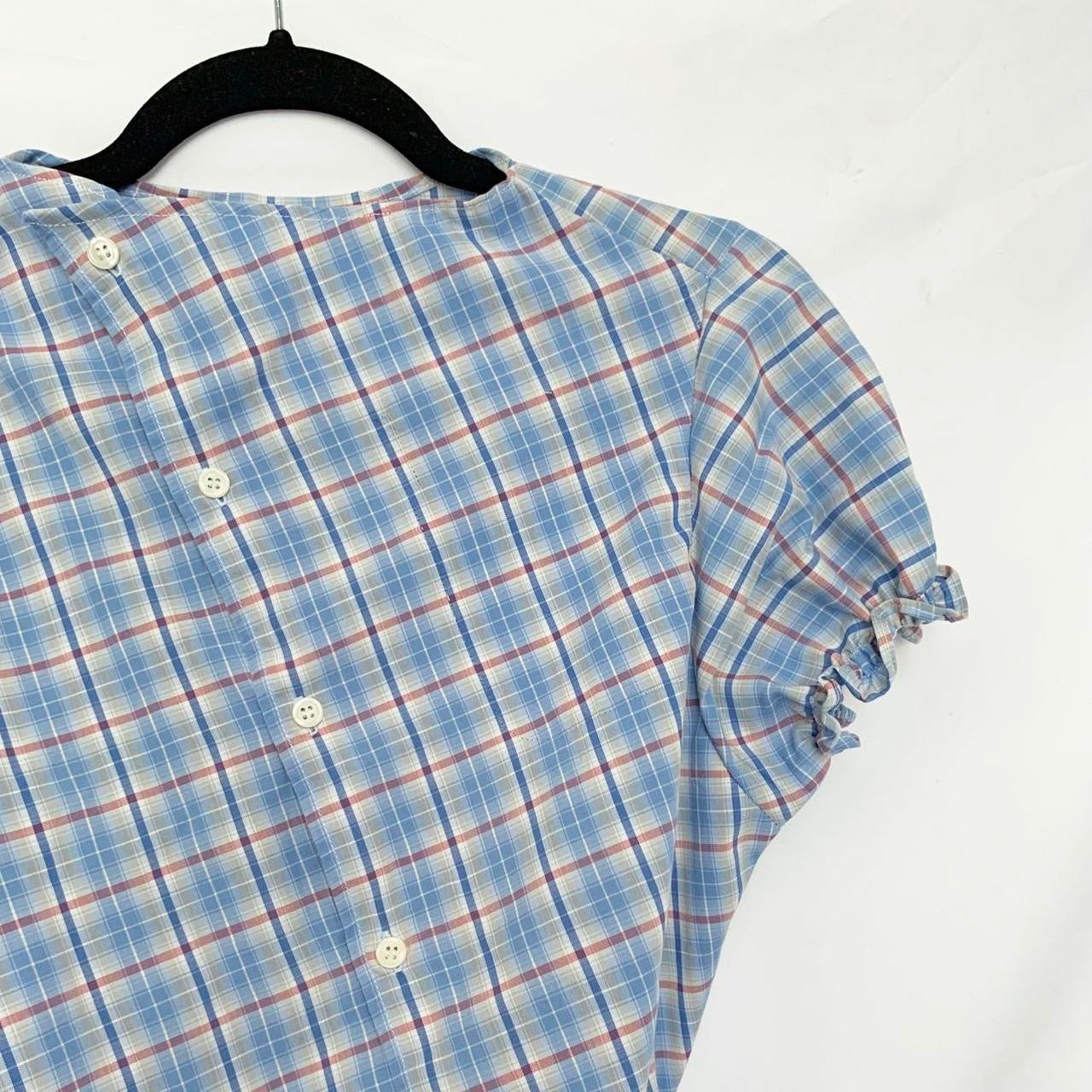 Plaid asymmetric shirt