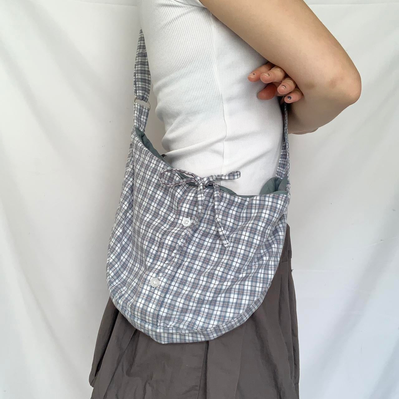 Plaid Crescent Bag