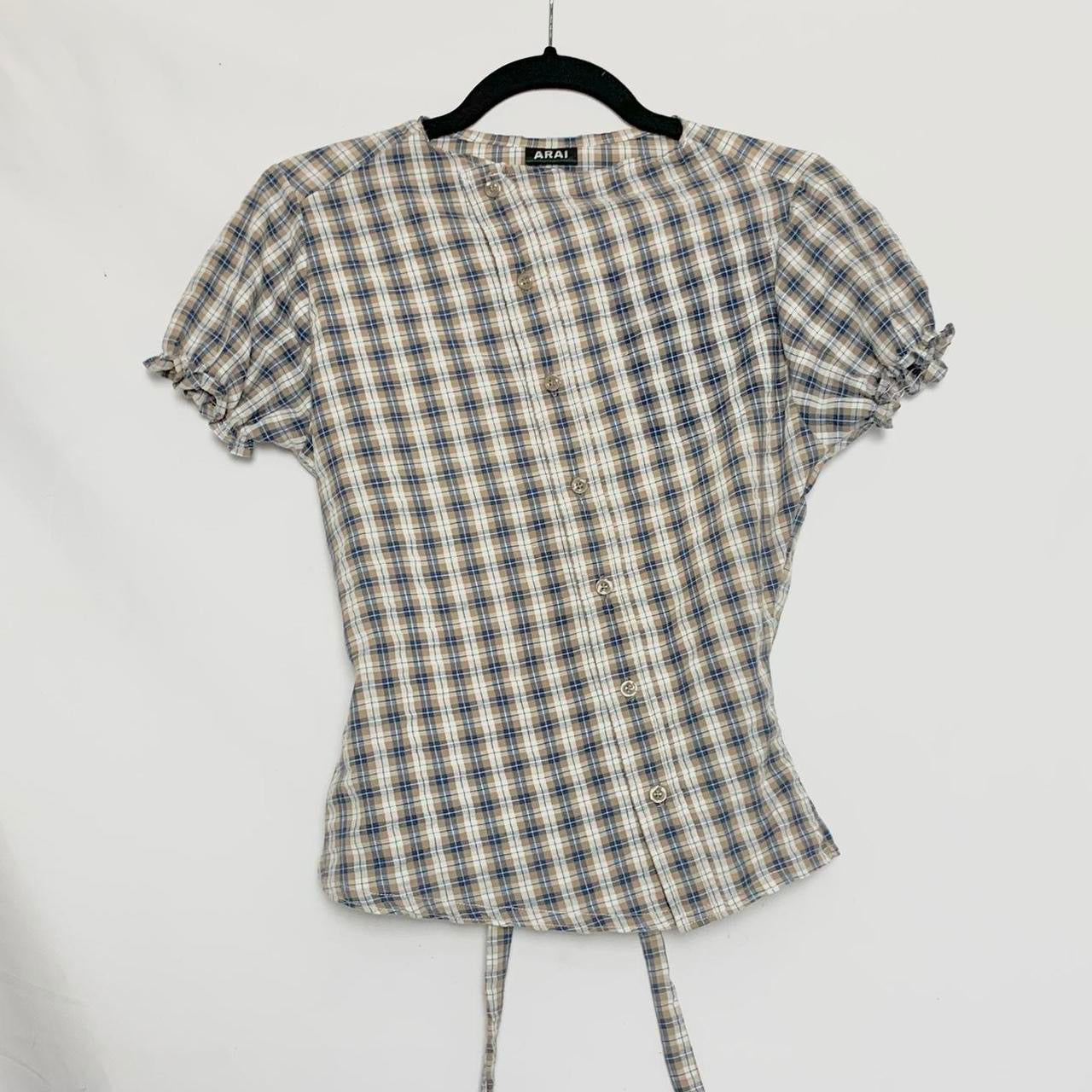 Plaid asymmetric shirt