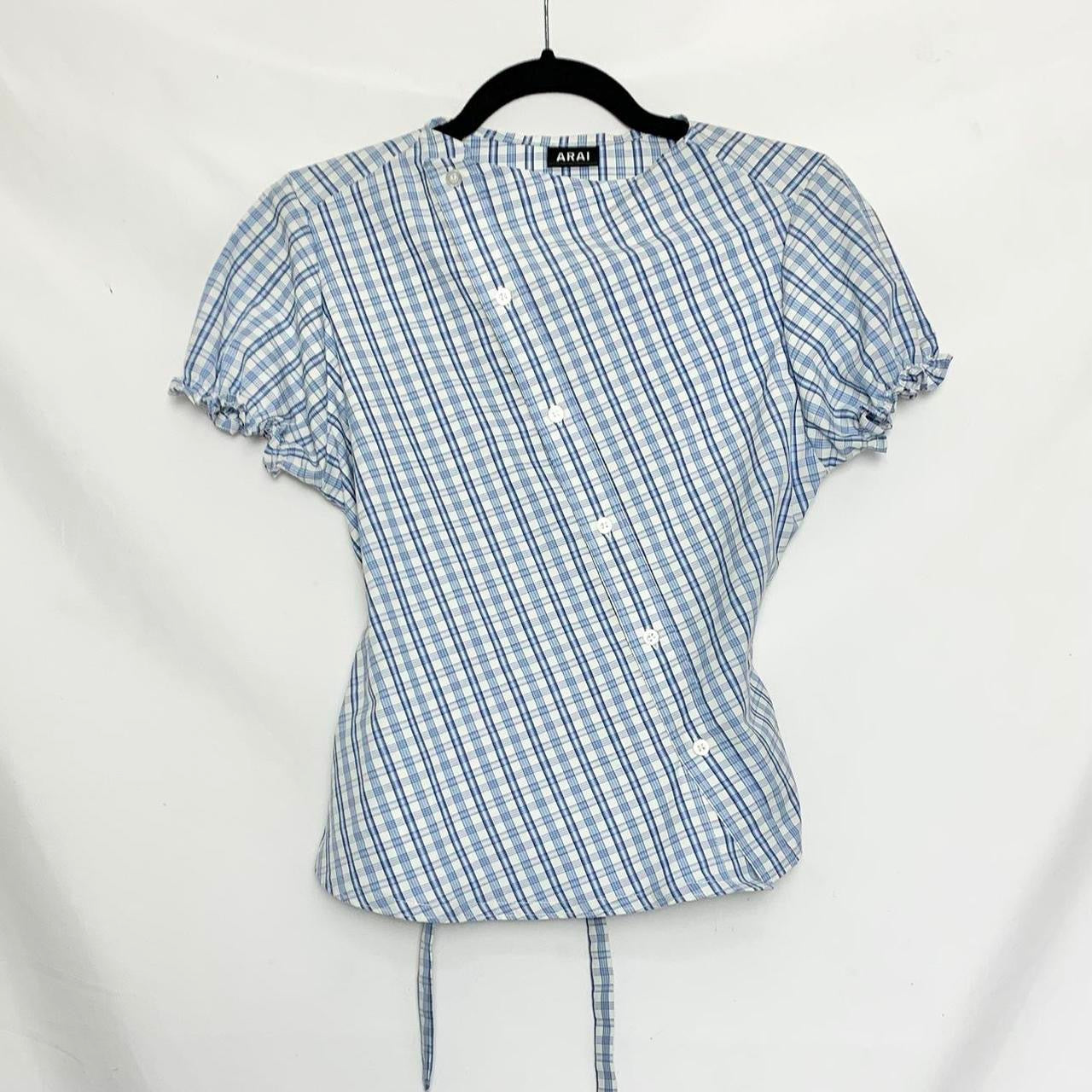 Plaid asymmetric shirt