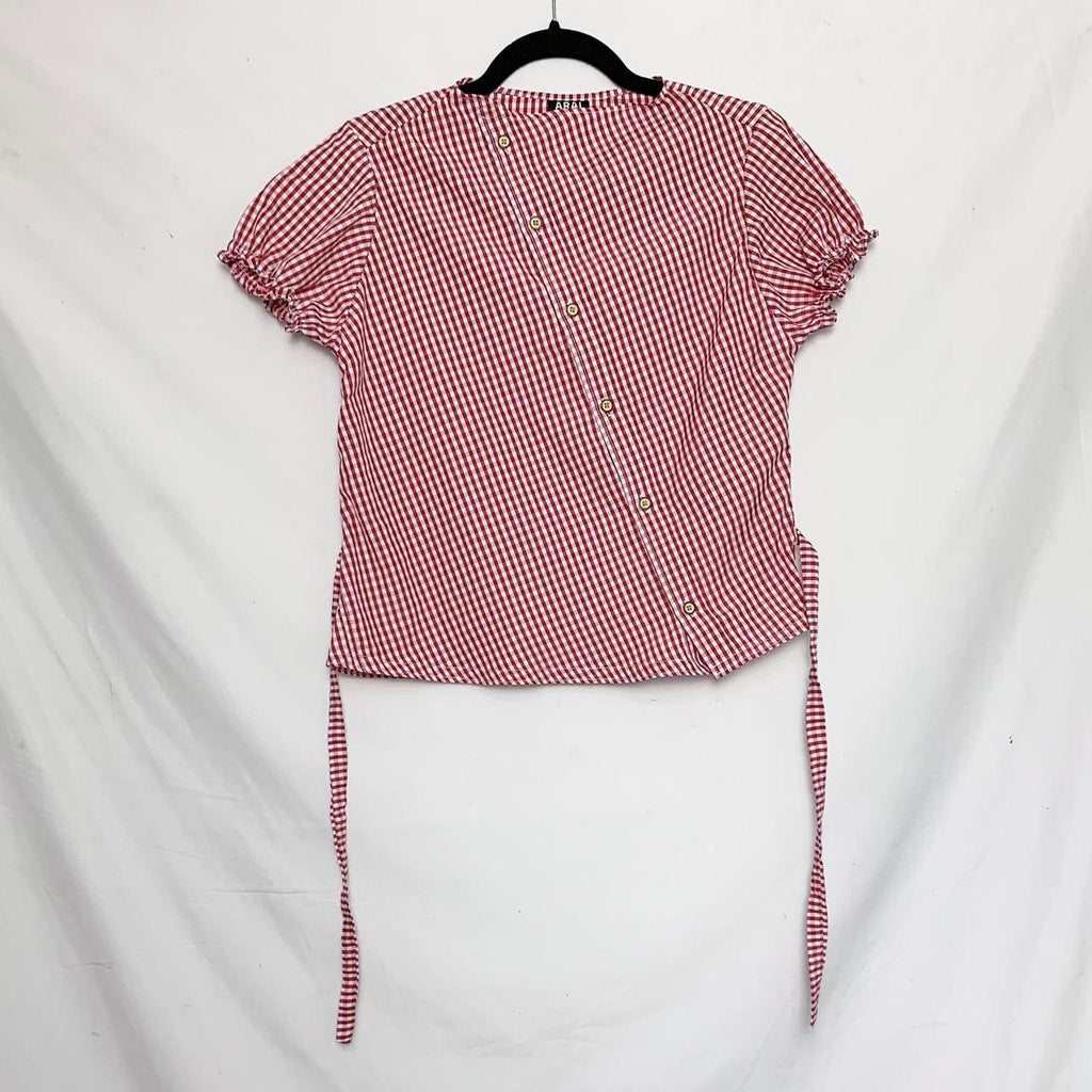 Plaid asymmetric shirt