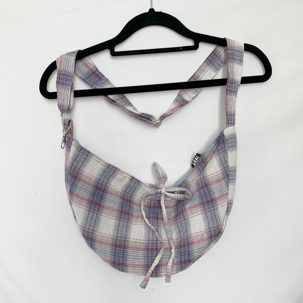 Plaid Crescent Bag