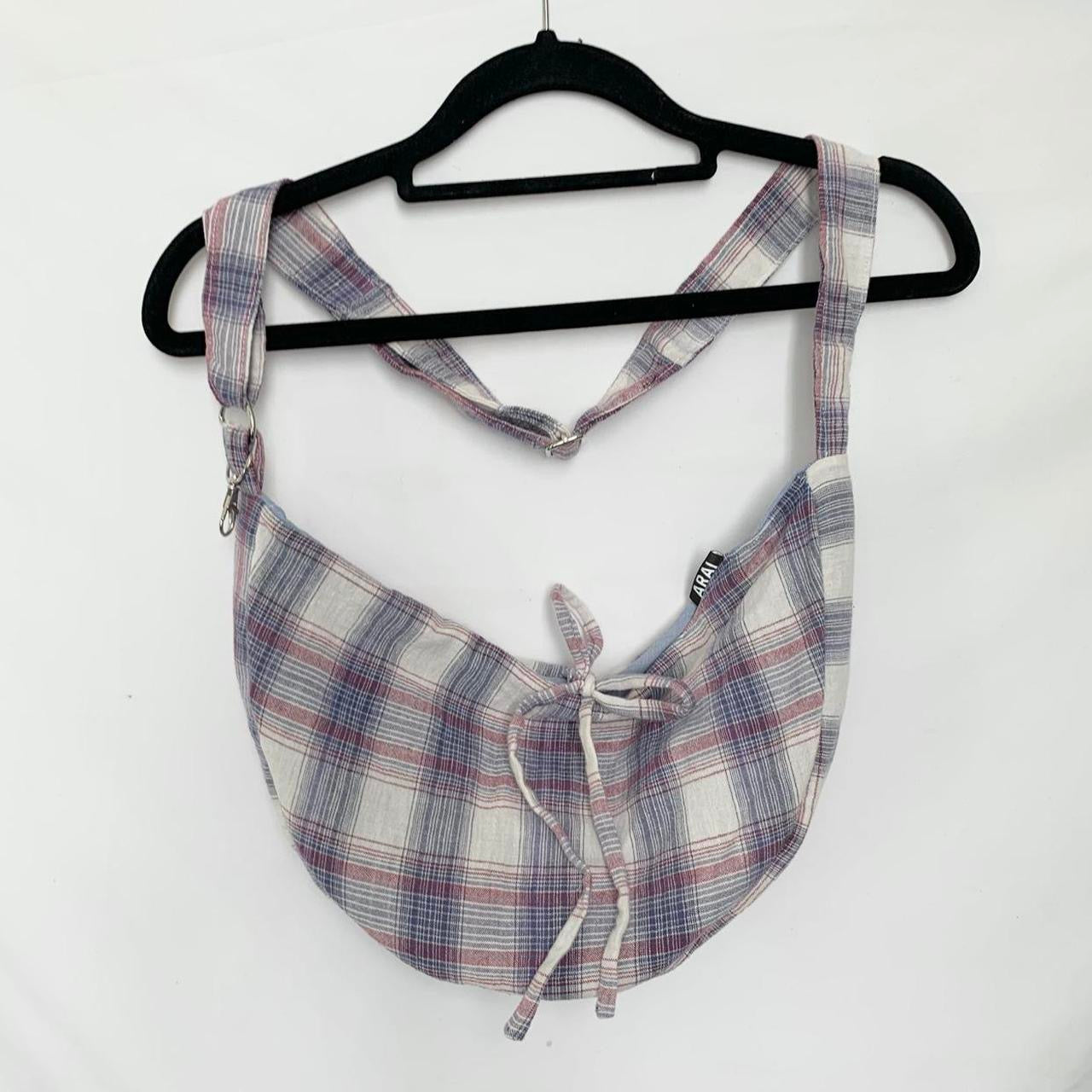 Plaid Crescent Bag
