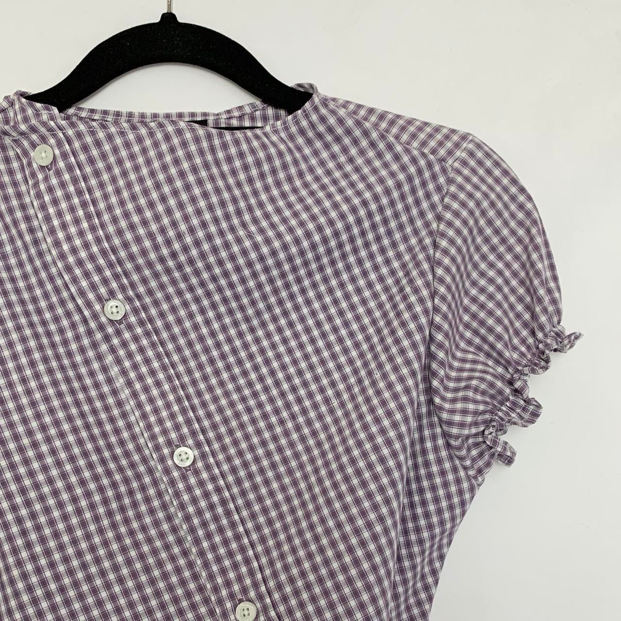 Plaid asymmetric shirt